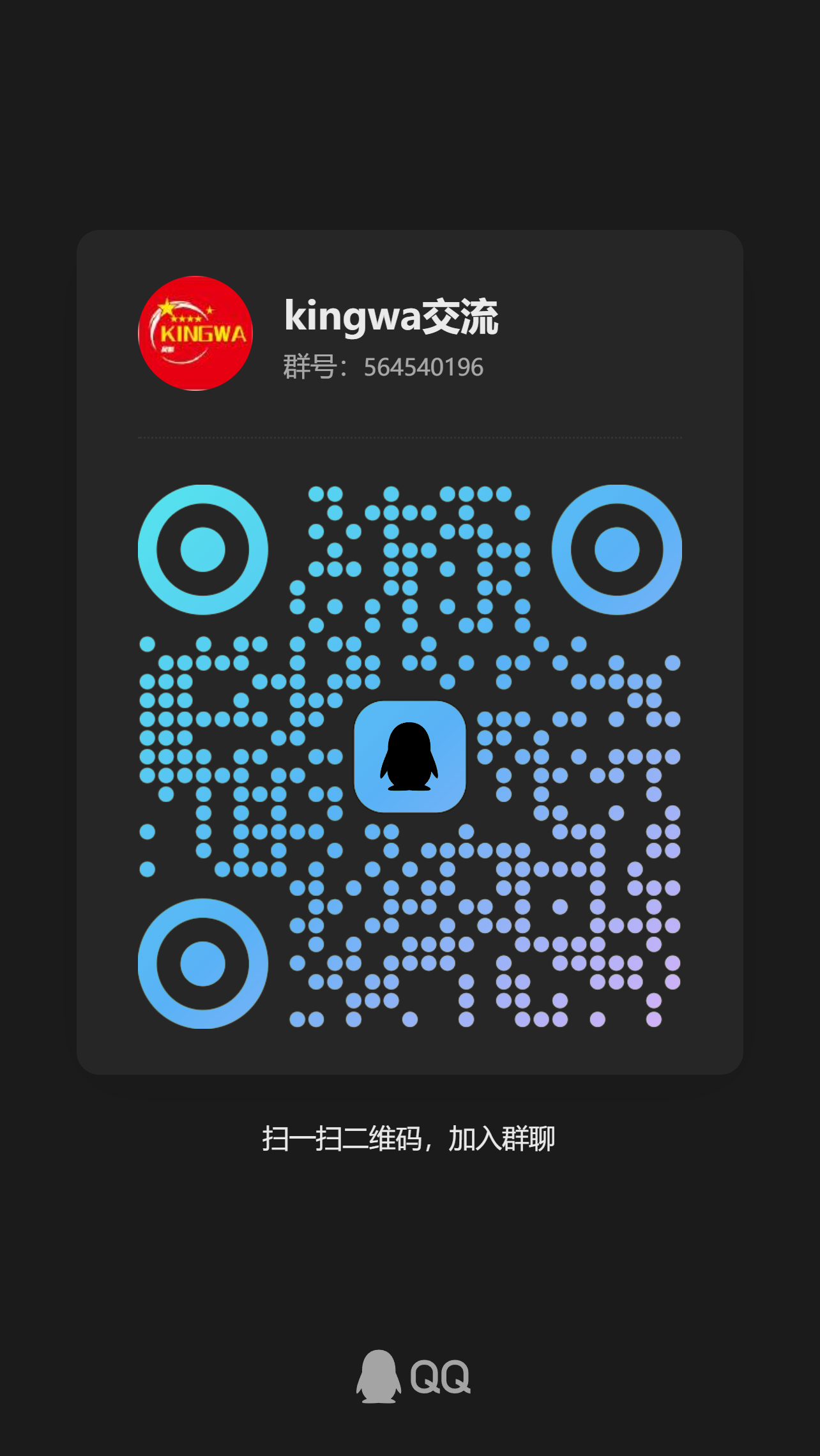 kingwa交流QQ群二维码